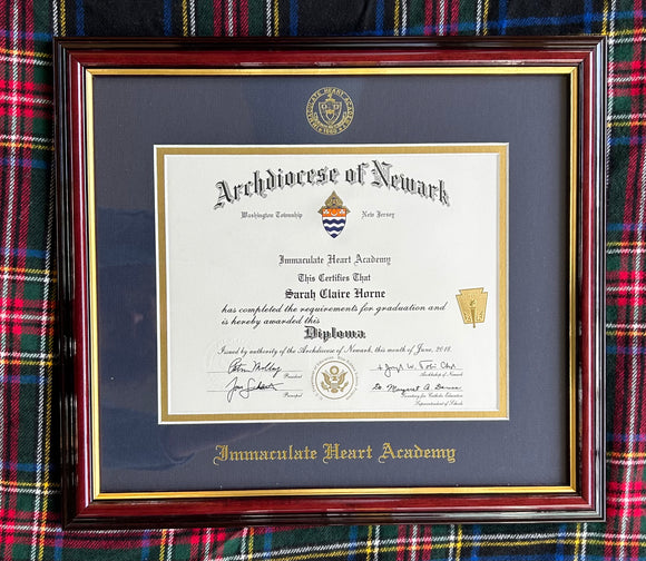 IHA Diploma Frame