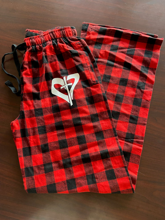 Buffalo Red/Black Check Heart & Cross Flannel Pants