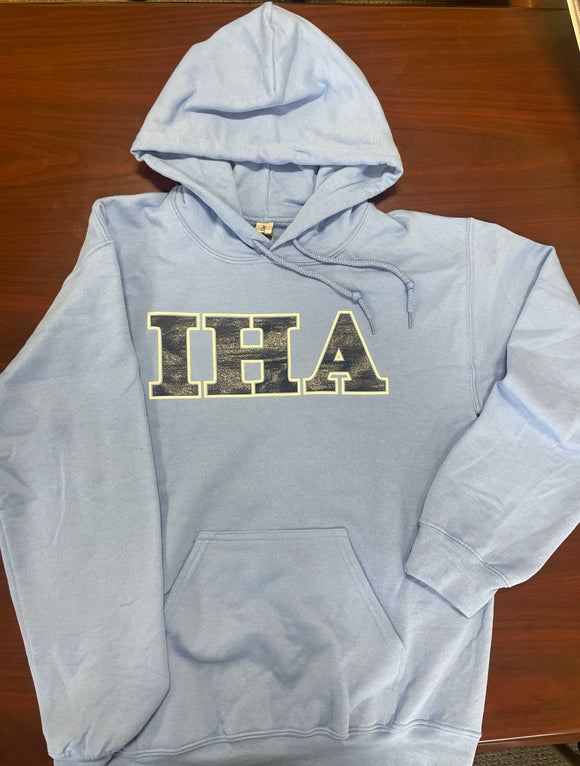 IHA Carolina Blue Hoodie Sweatshirt (navy letters)